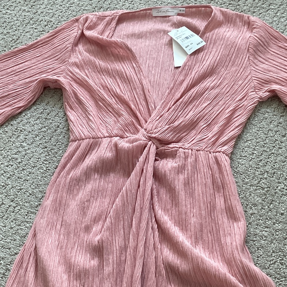 All in Favor Blush Textured Dress